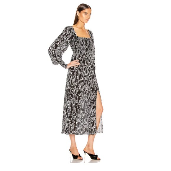 RIXO Marie Dress - Tree Roots Black & Cream - Picture 2 of 12